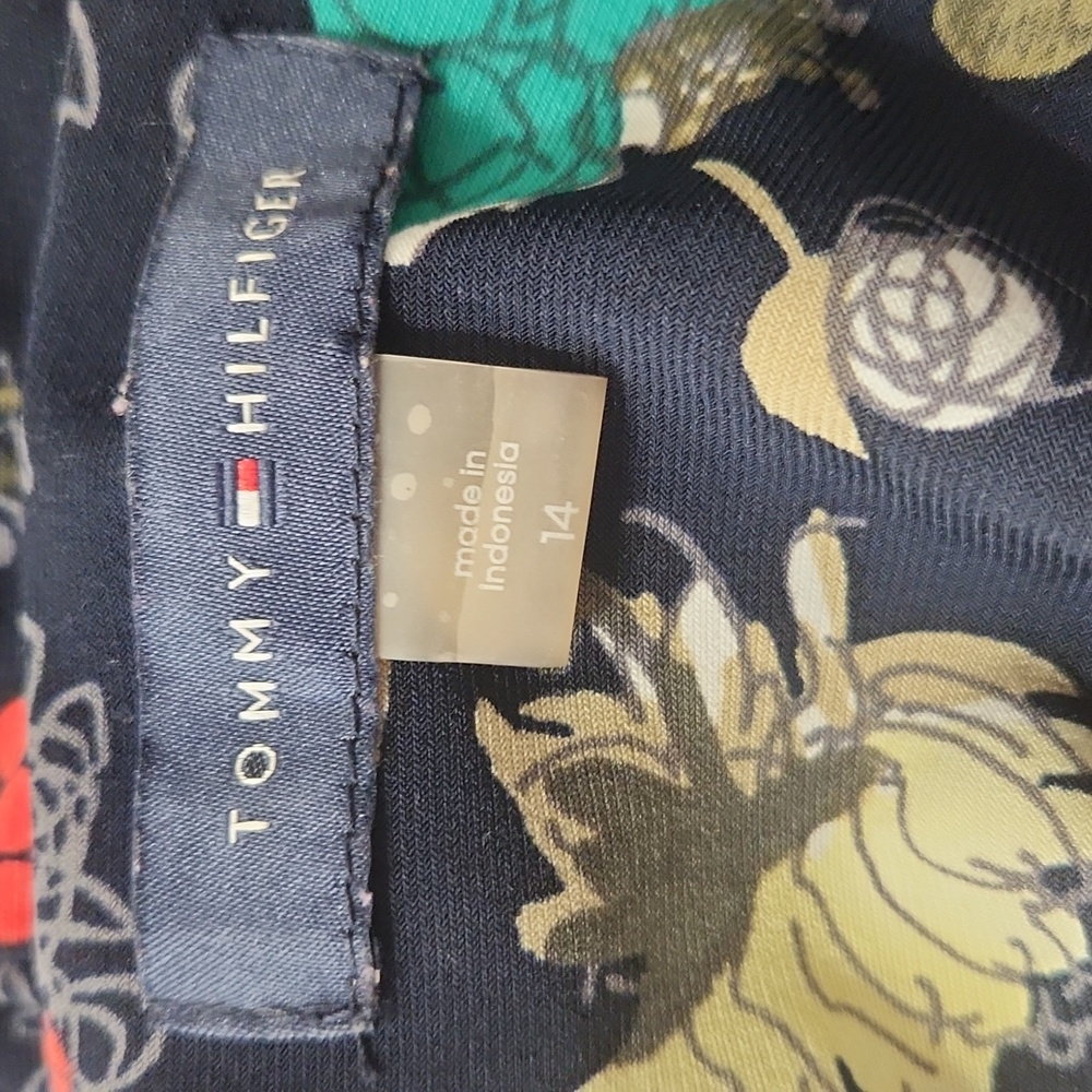 Tommy Hilfiger Navy Blue Floral Print Sheath Dress - Size 14 - Picture 8 of 10
